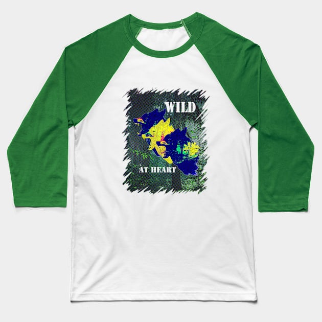 Wild at heart quote ,wolves in the forest , a nature design Baseball T-Shirt by FelippaFelder